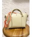 Bolso cuero crema